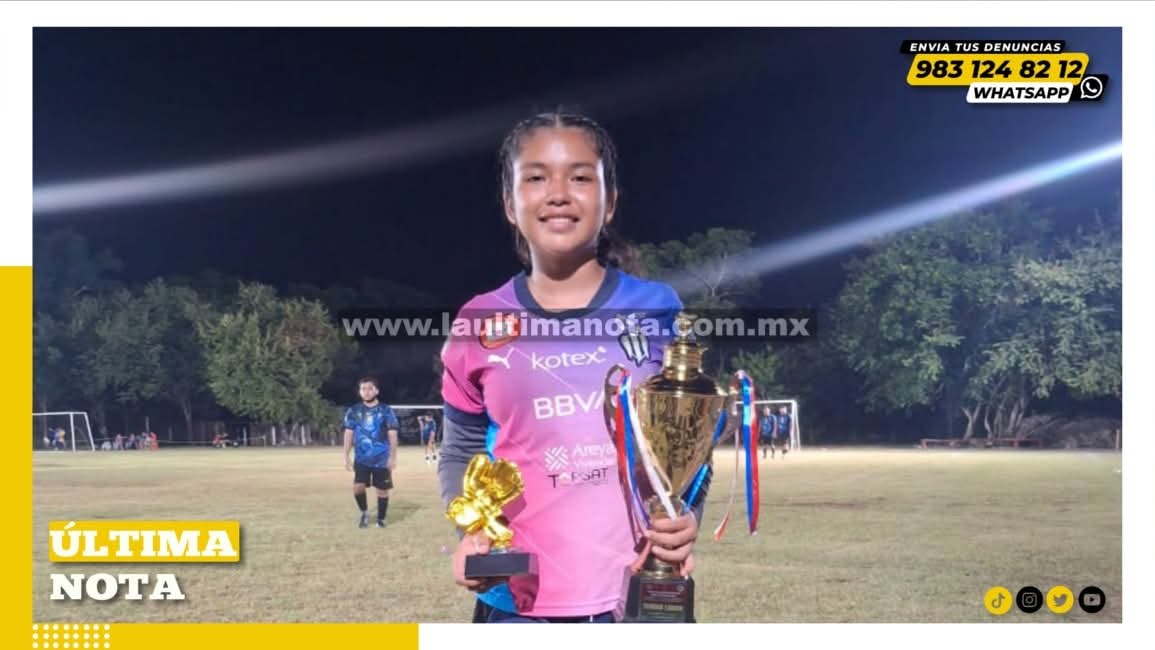 Carrilloportense Kimberly Ochoa brilla en la portería con Rayados Chetumal.