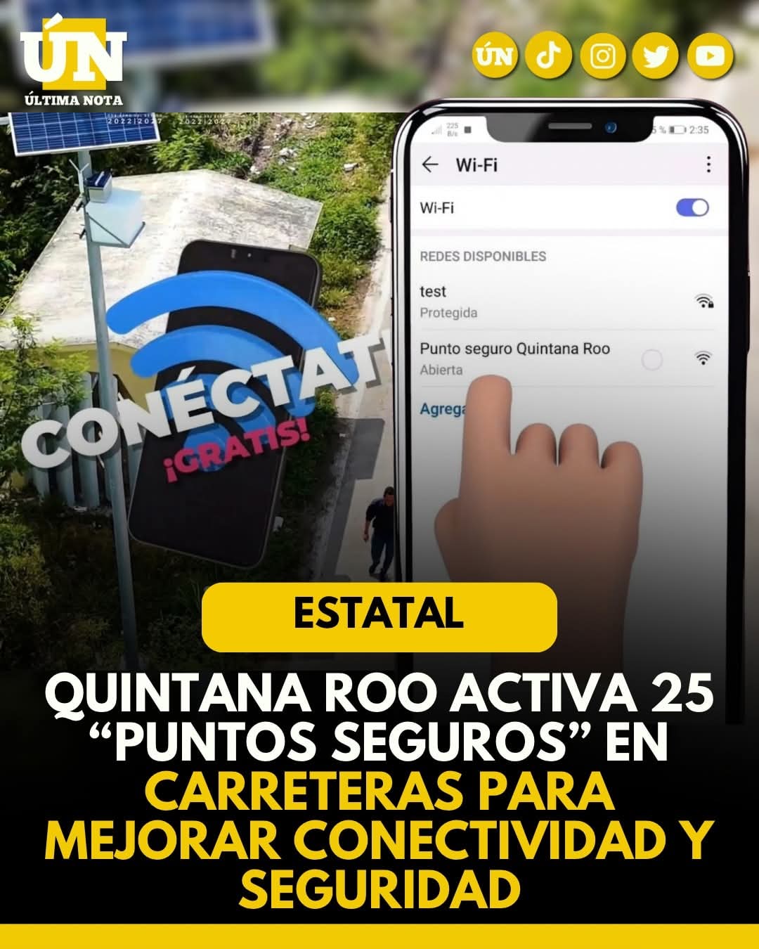 Quintana Roo activa 25 “Puntos Seguros” en carreteras para mejorar conectividad y seguridad.