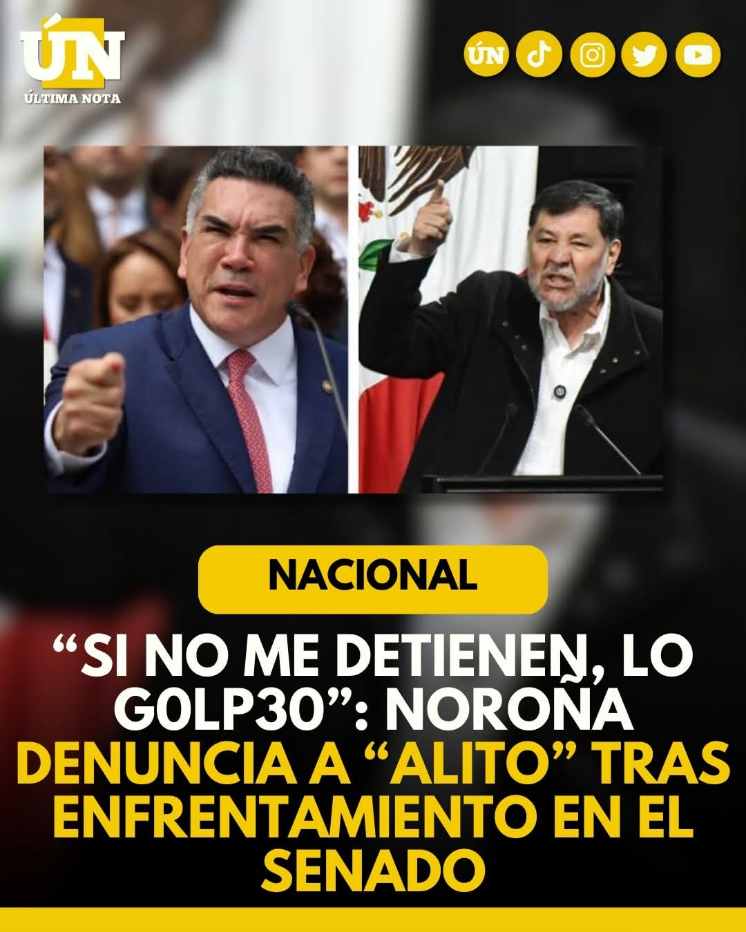 “Si no me detienen, lo g0lp30”: Noroña denuncia a “Alito” tras enfrentamiento en el Senado.
