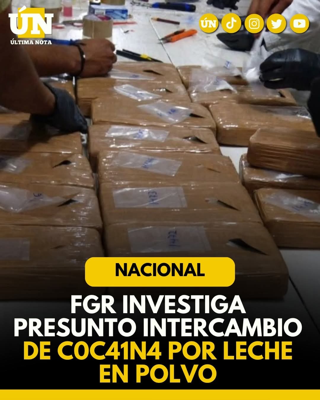 FGR investiga presunto intercambio de c0c41n4 por leche en polvo.