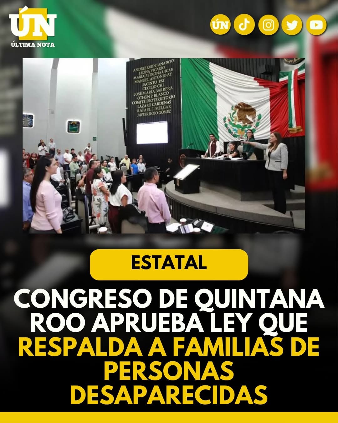 Congreso de Quintana Roo aprueba ley que respalda a familias de personas desaparecidas.