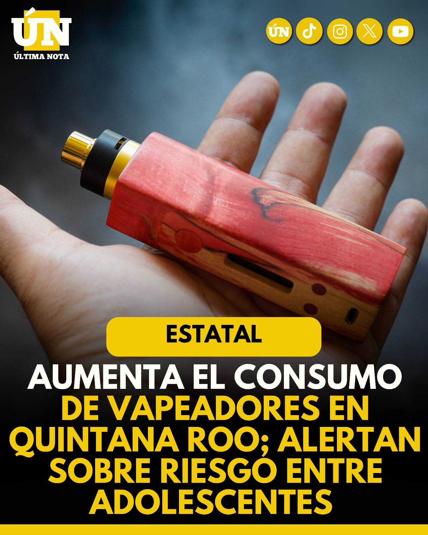Aumenta el consumo de vapeadores en Quintana Roo; alertan sobre riesgo entre adolescentes.