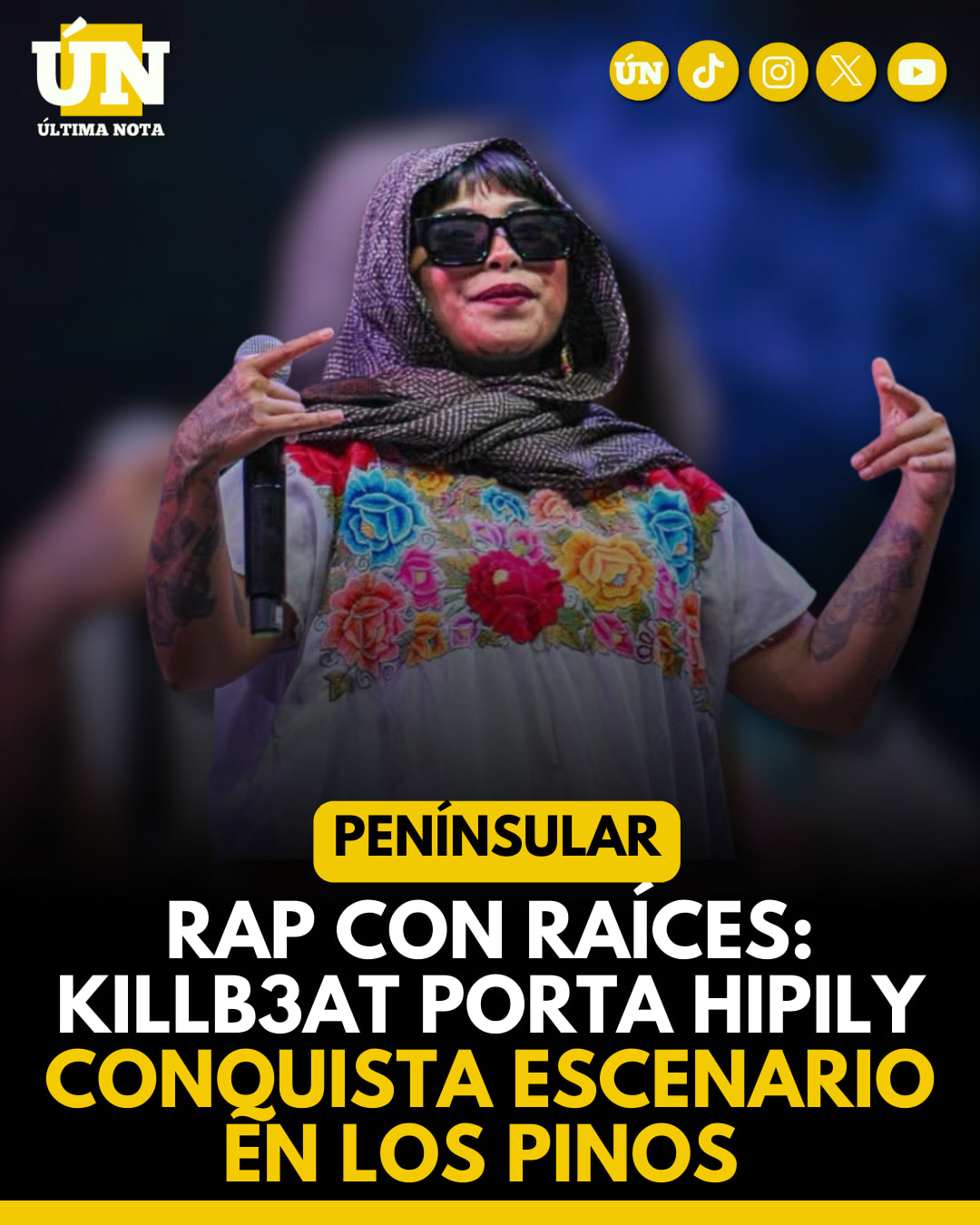 Rap con raíces: KillB3at porta hipil y conquista escenario en Los Pinos.