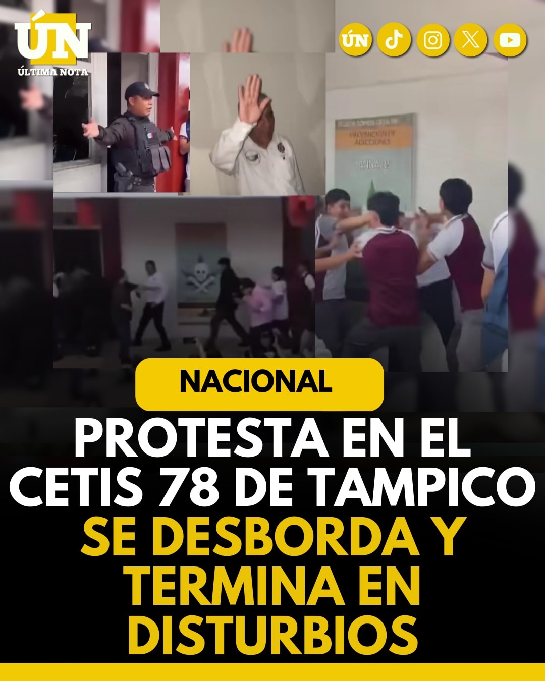 Protesta en el Cetis 78 de Tampico se desborda y termina en disturbios.