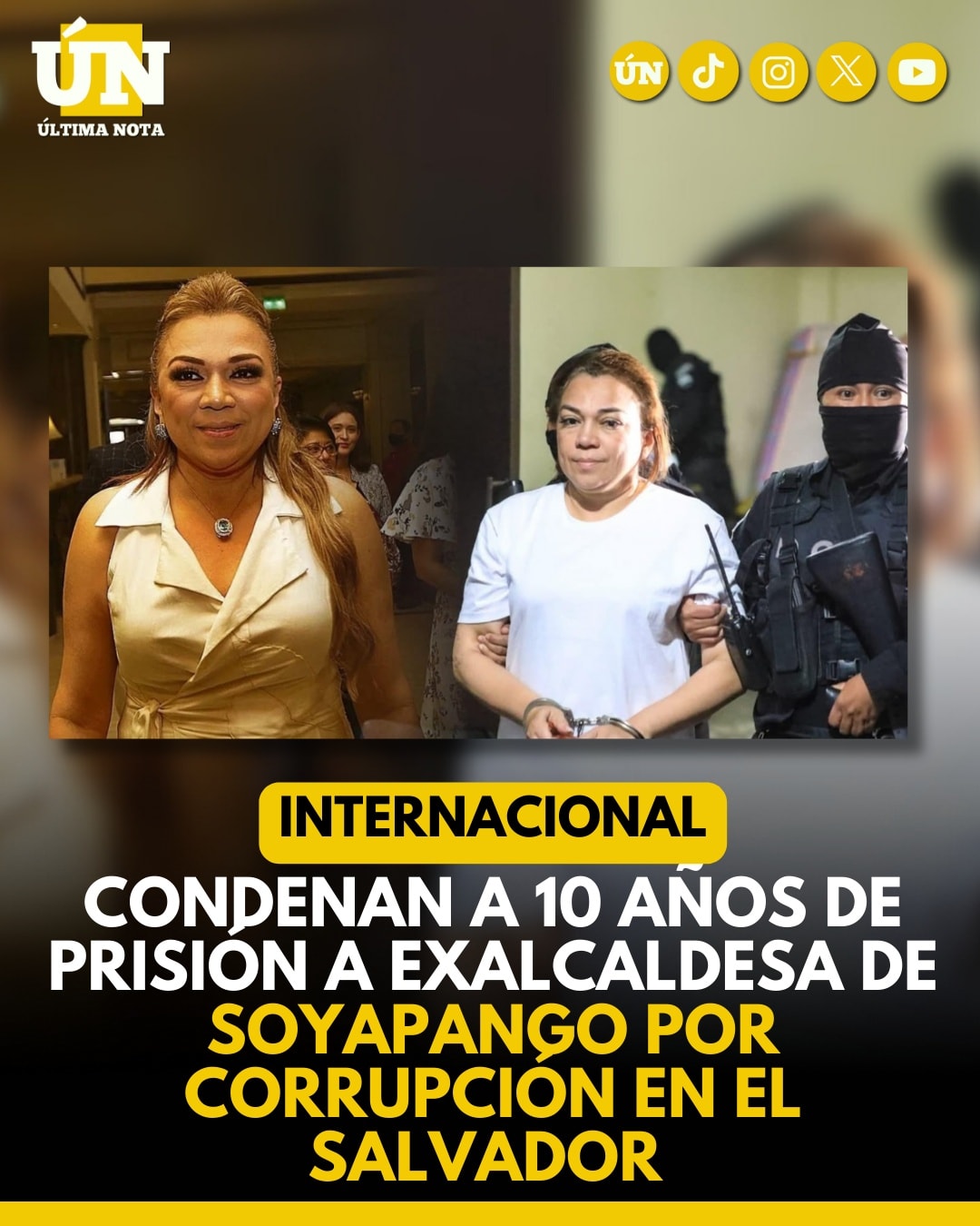 Condenan a 10 años de prisión a exalcaldesa de Soyapango por c0rrupción en El Salvador.