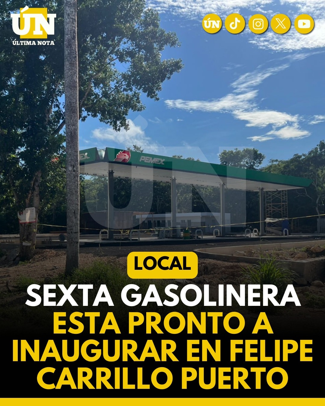 Sexta gasolinera se construye en Felipe Carrillo Puerto.