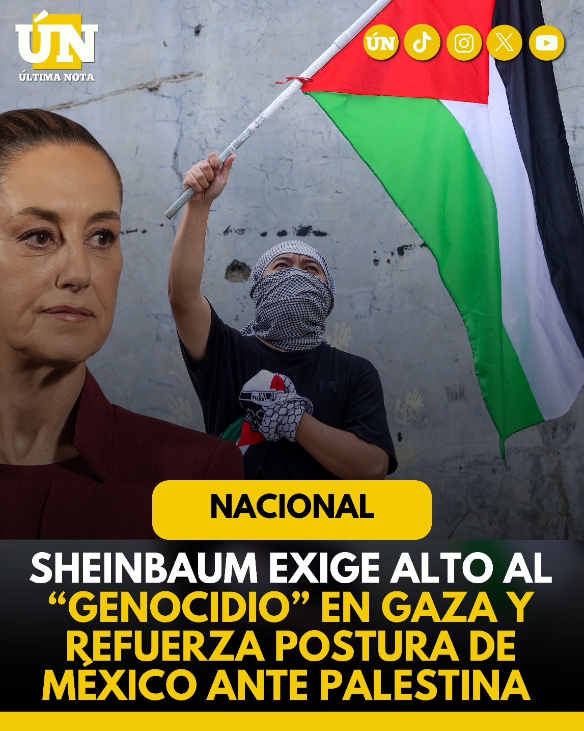 Sheinbaum exige alto al “genocidio” en Gaza y refuerza postura de México ante Palestina.