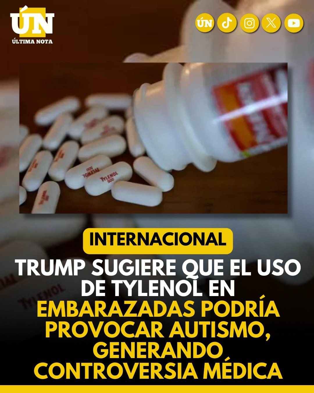 Trump Sugiere que el Uso de Tylenol en Embarazadas Podría Provocar Autismo, Generando Controversia Médica.