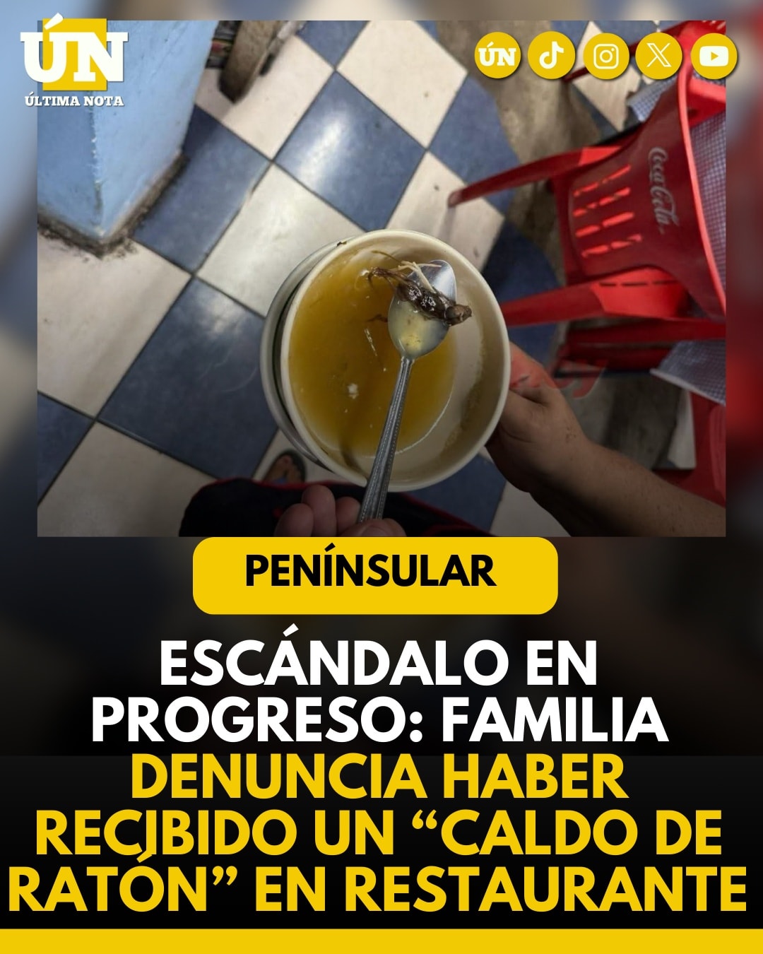 Escándalo en Progreso: familia denuncia haber recibido un “caldo de ratón” en restaurante.
