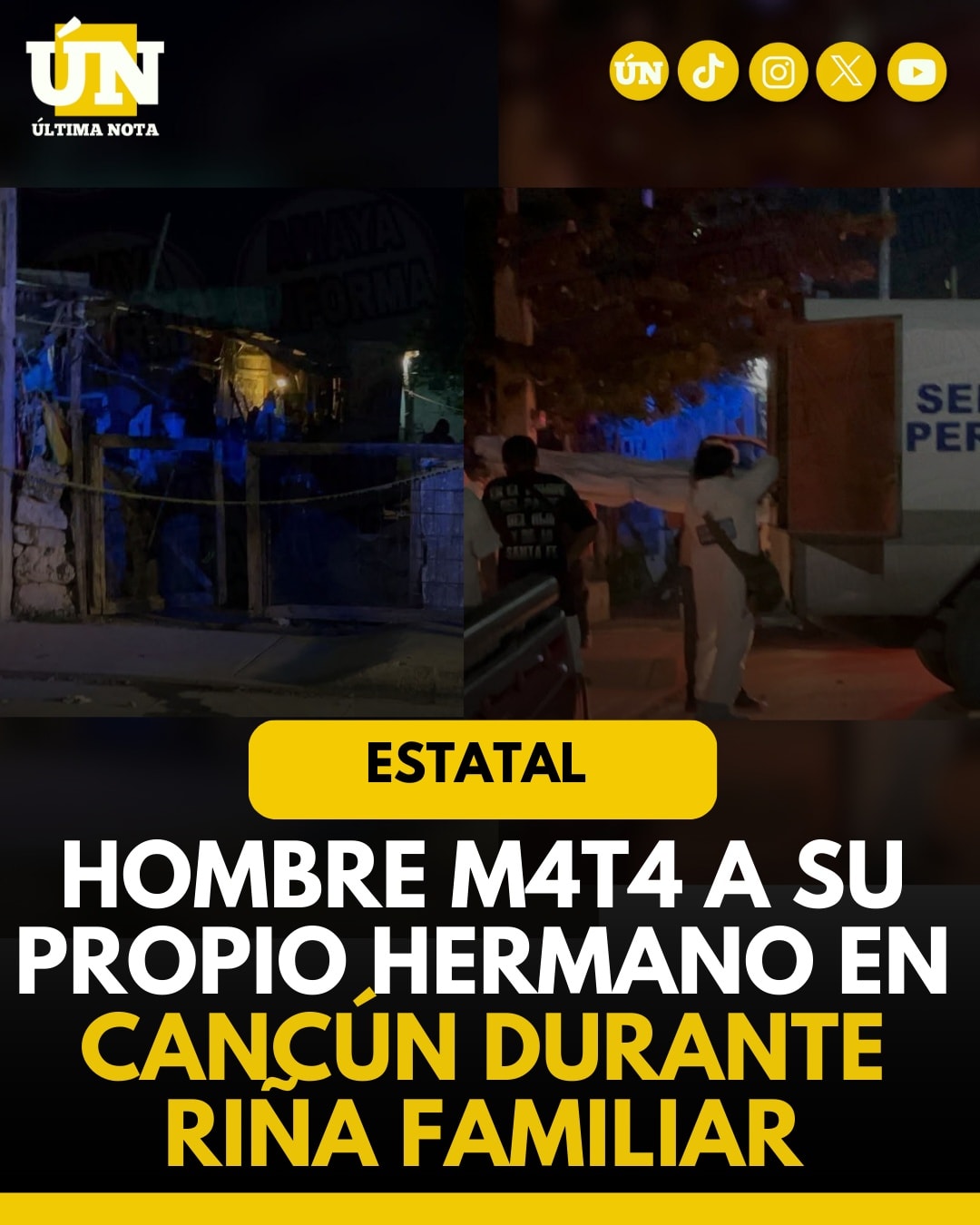 Hombre m4t4 a su propio hermano en Cancún durante riña familiar.