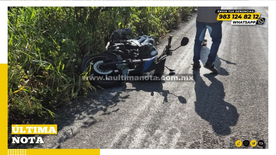 Motociclista resulta con fr4ctur4 tras choque por alcance rumbo a Mérida.