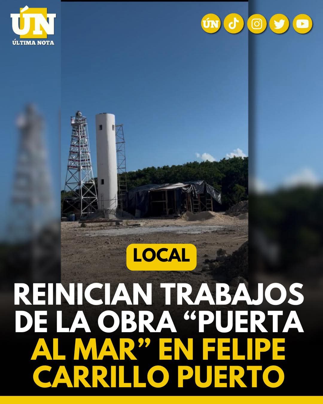 Reinician trabajos de la obra “Puerta al Mar” en Felipe Carrillo Puerto.