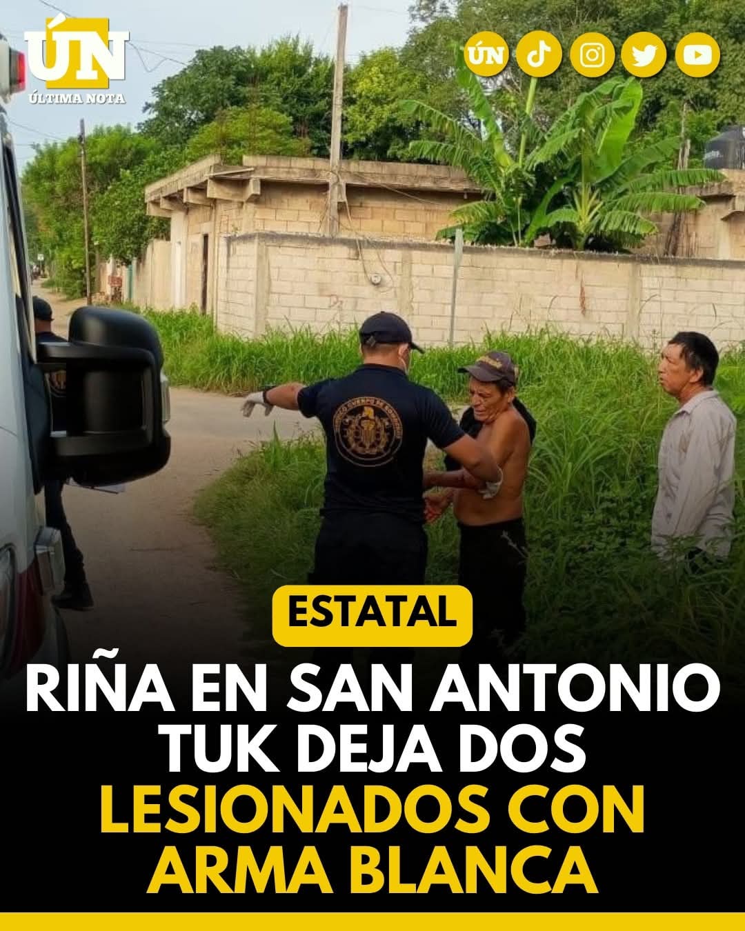Riña en San Antonio Tuk deja dos lesionados con 4rm4 blanca.