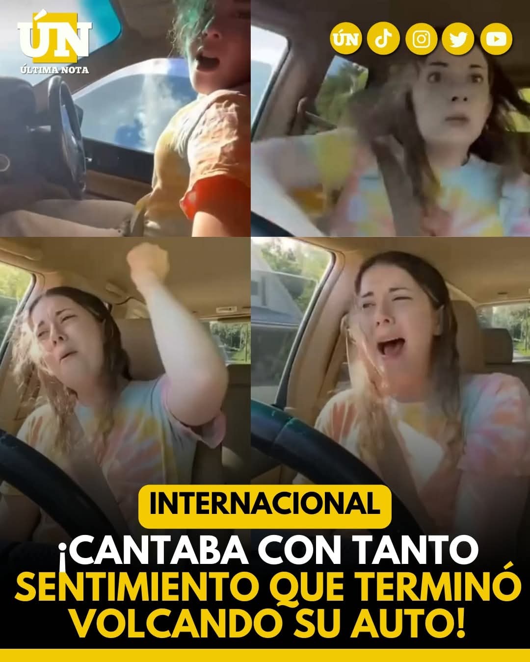 ¡CANTABA CON TANTO SENTIMIENTO QUE TERMINÓ VOLCANDO SU AUTO!