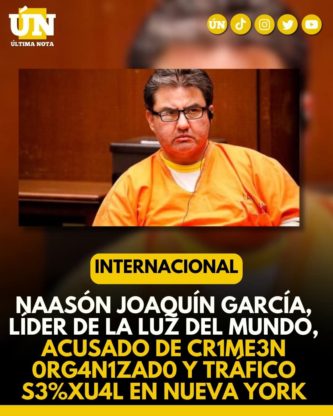 Naasón Joaquín García, líder de La Luz del Mundo, acusado de cr1m3n 0rg4niz4do y tráfico s3xu4l en Nueva York.