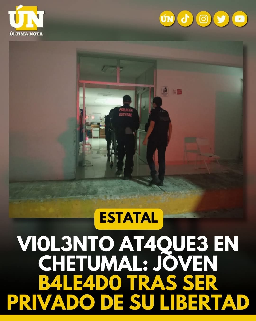 Vi0l3nto at4que3 en Chetumal: joven b4le4d0 tras ser privado de su libertad.