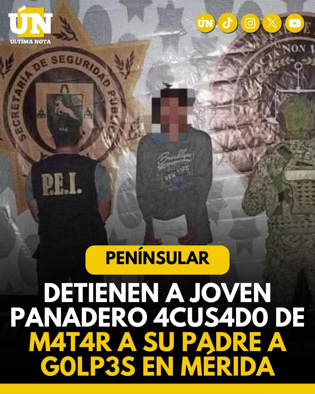 Detienen a joven panadero acusado de m4t4r a su padre a g0lp3s en Mérida.