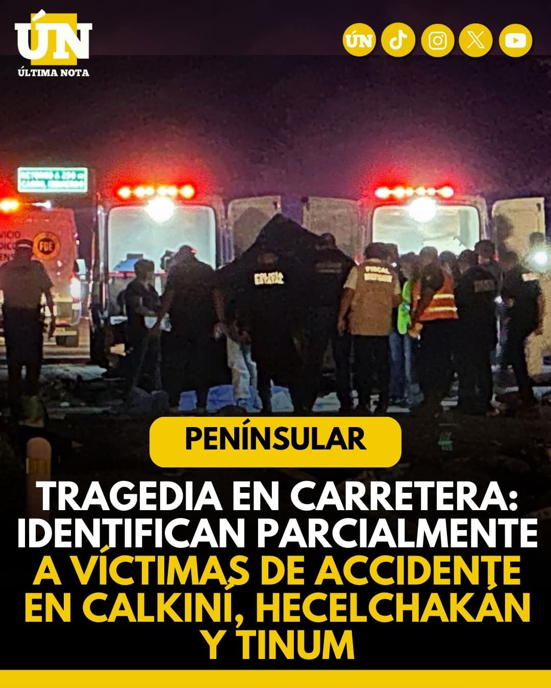 Tragedia en carretera: identifican parcialmente a víctimas de accidente en Calkiní, Hecelchakán y Tinum .