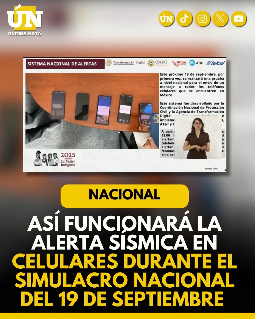 Así funcionará la alerta sísmica en celulares durante el Simulacro Nacional del 19 de septiembre.
