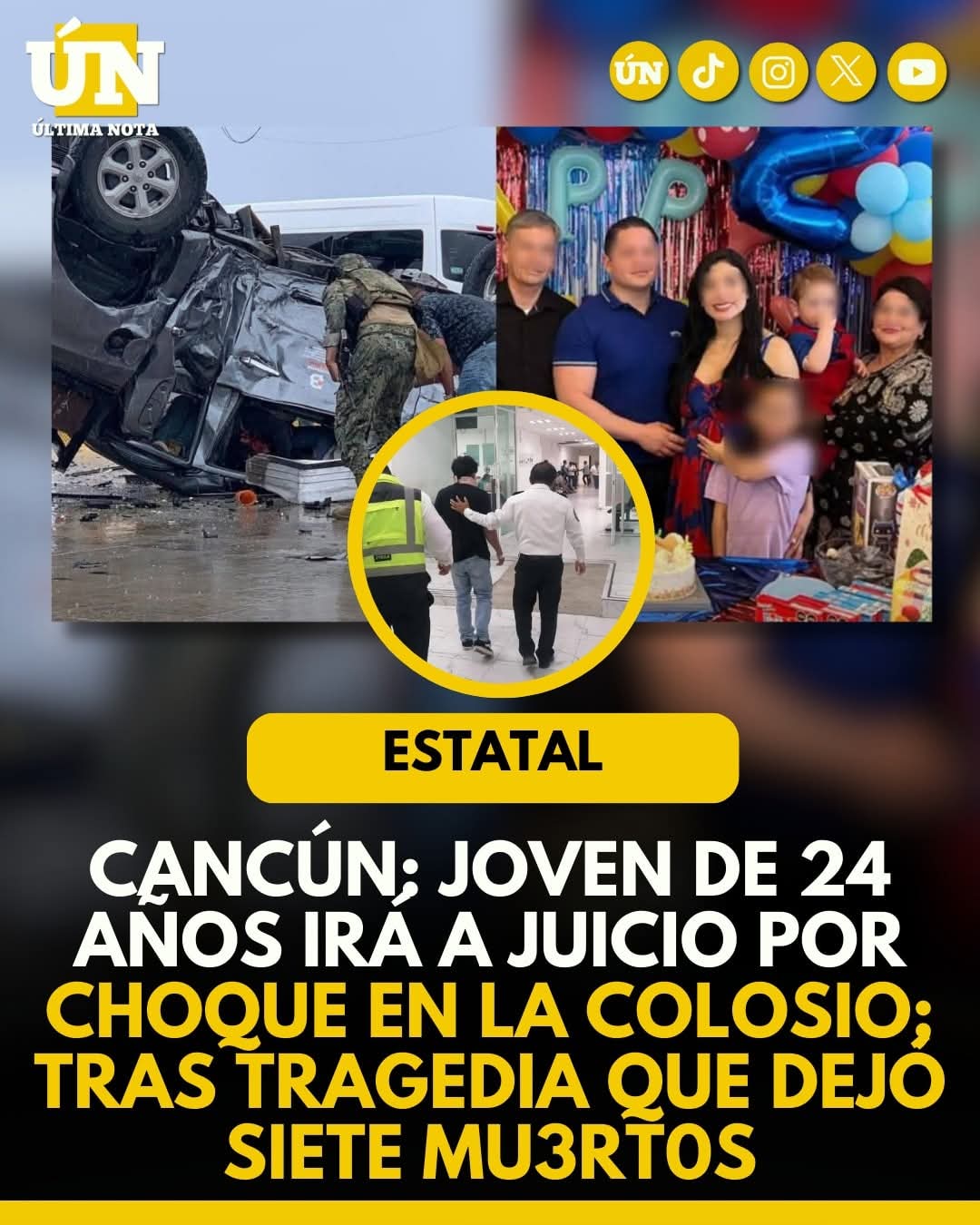 Cancún: Joven de 24 años irá a juicio por choque en la Colosio; Tras tragedia que dejó siete mu3rt0s.