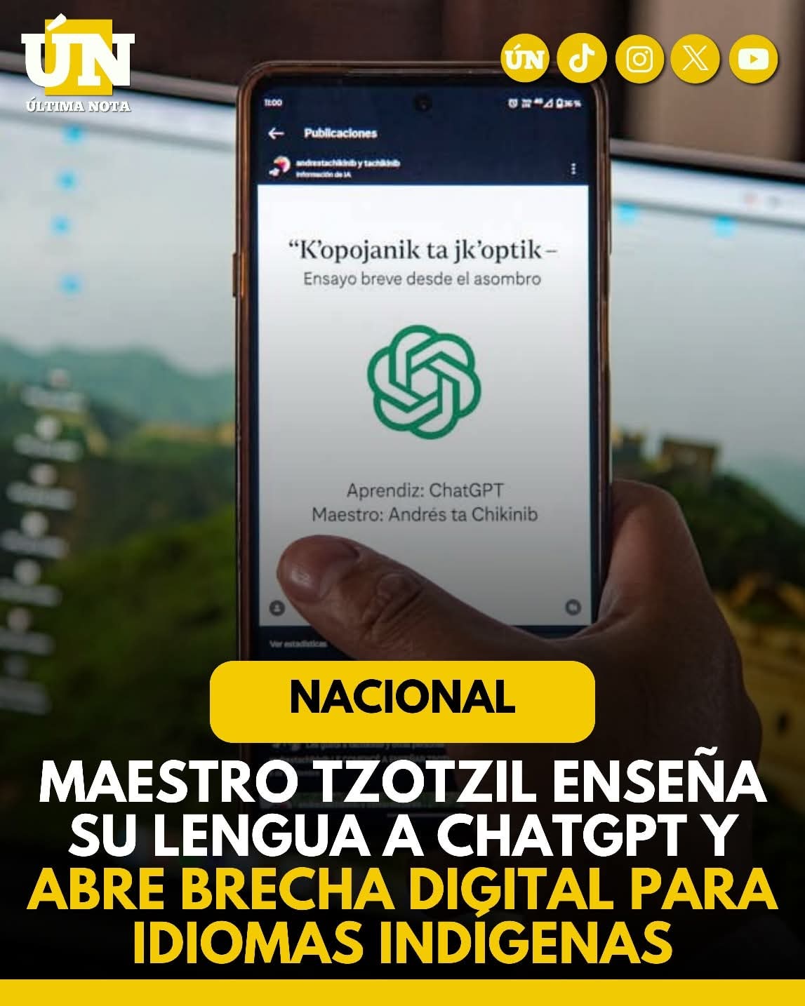 Maestro tzotzil enseña su lengua a ChatGPT y abre brecha digital para idiomas indígenas.
