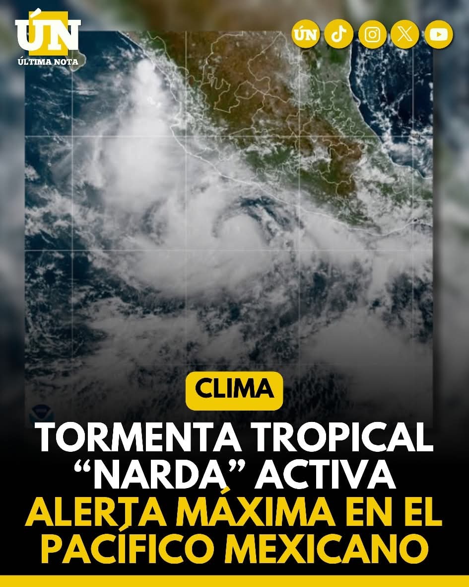 Tormenta tropical “Narda” activa alerta máxima en el Pacífico mexicano.