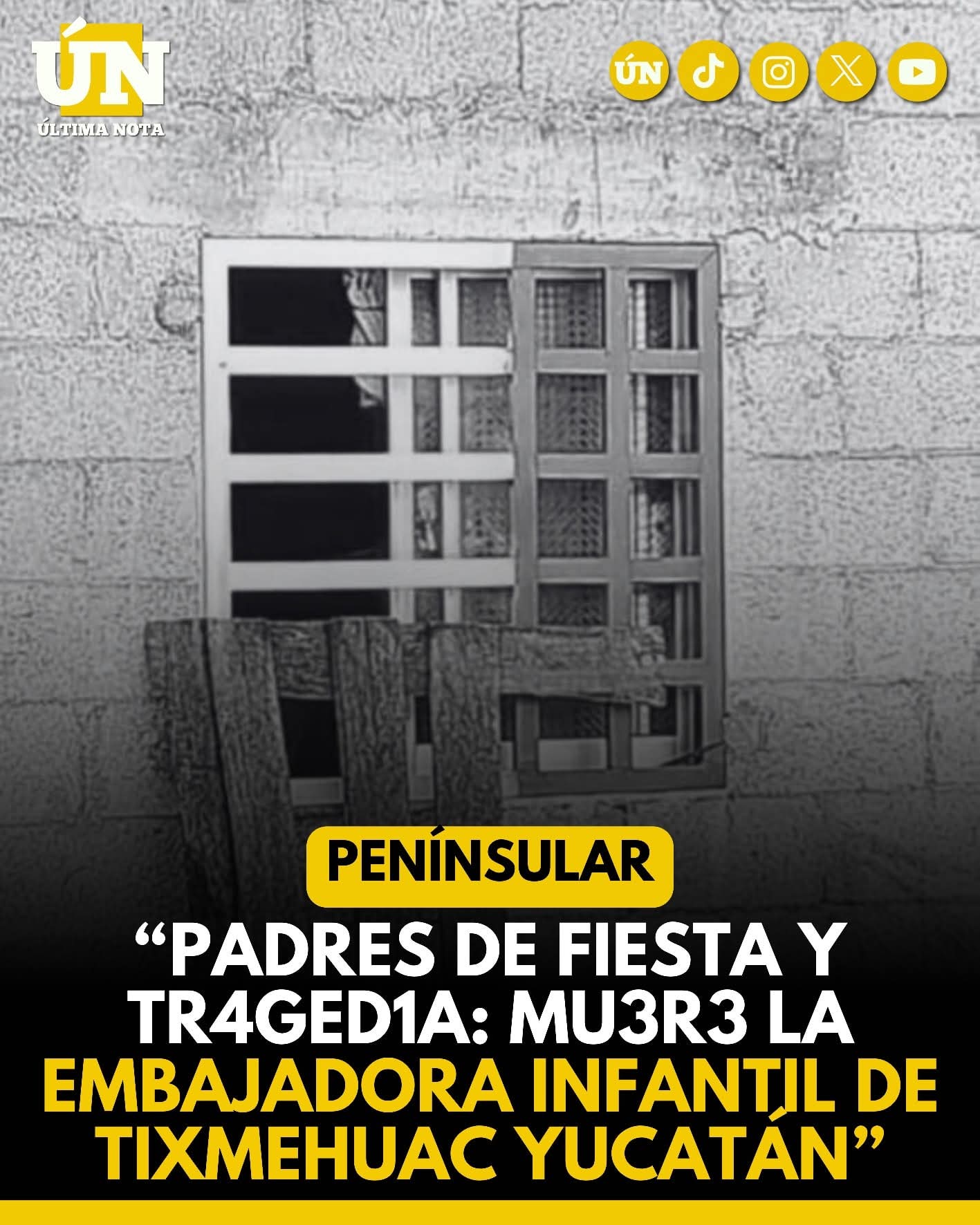 “Padres de fiesta y tr4g3d1a: Mu3r3 la embajadora infantil de Tixmehuac”.