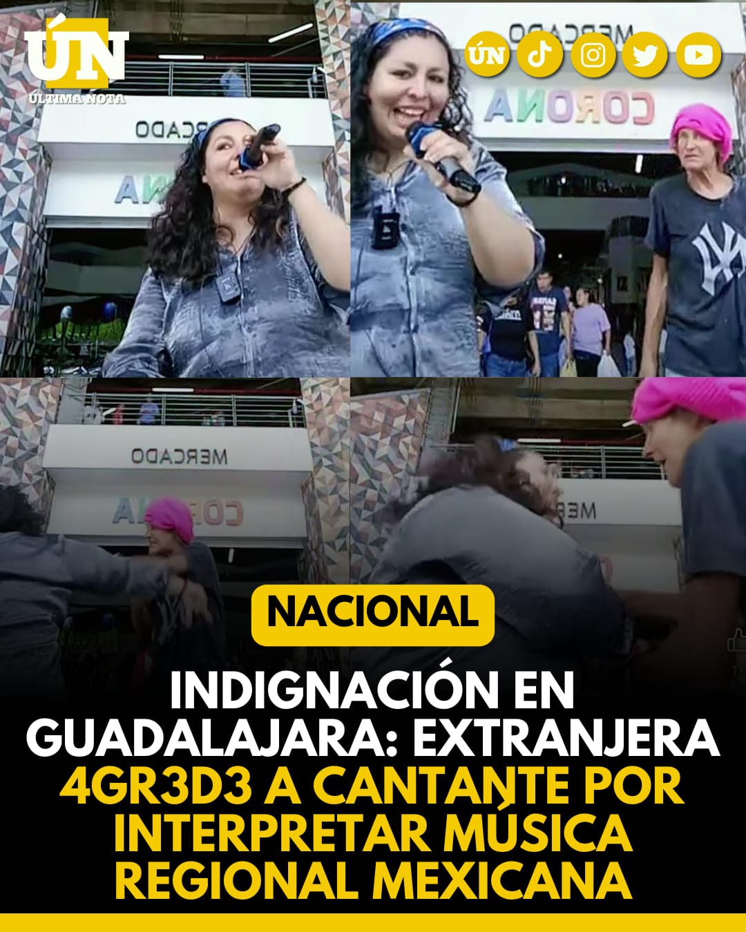 Indignación en Guadalajara: extranjera 4gr3d3 a cantante por interpretar música regional mexicana.