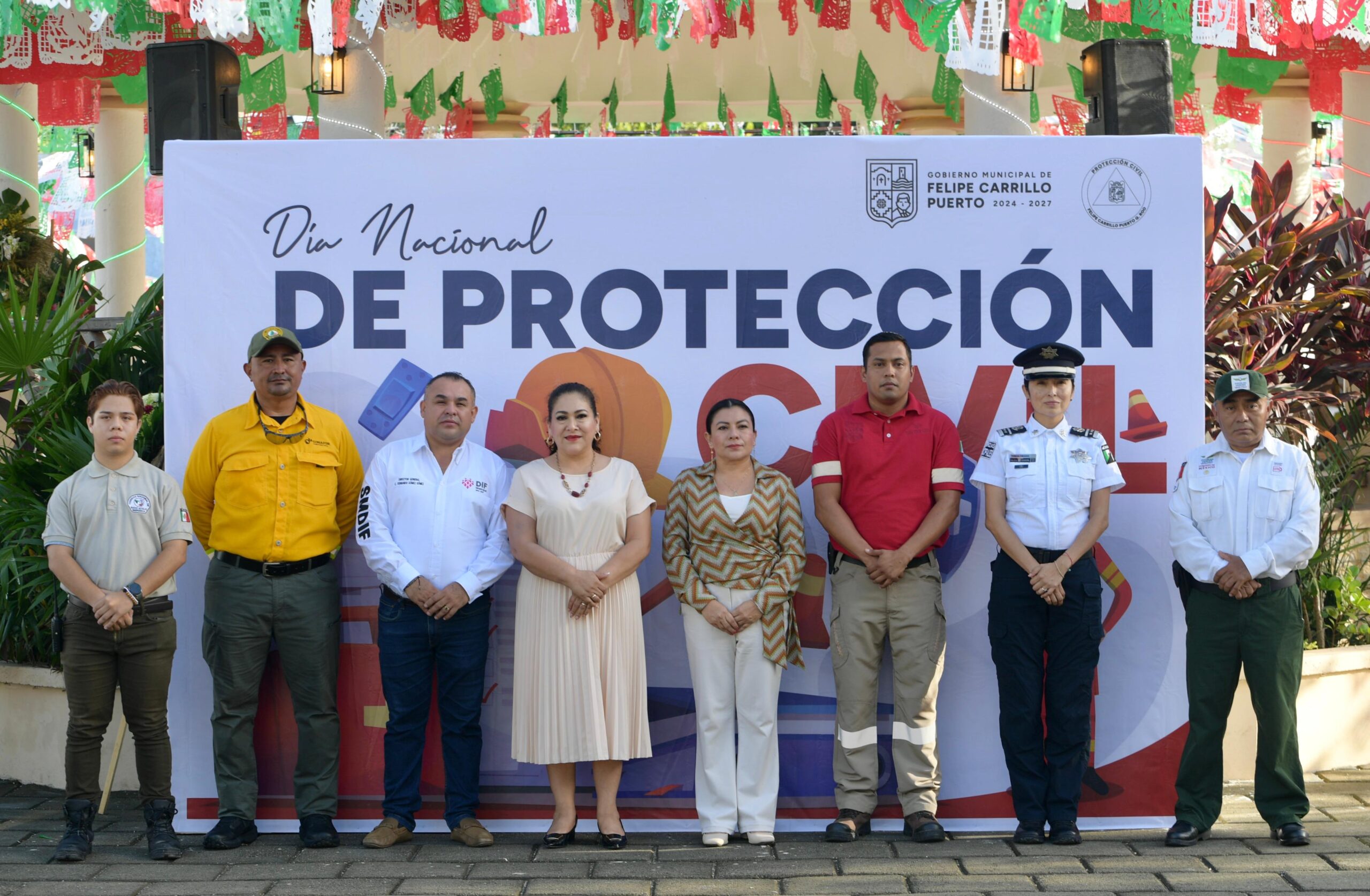 Conmemoran el Día Nacional de Protección Civil en Felipe Carrillo Puerto