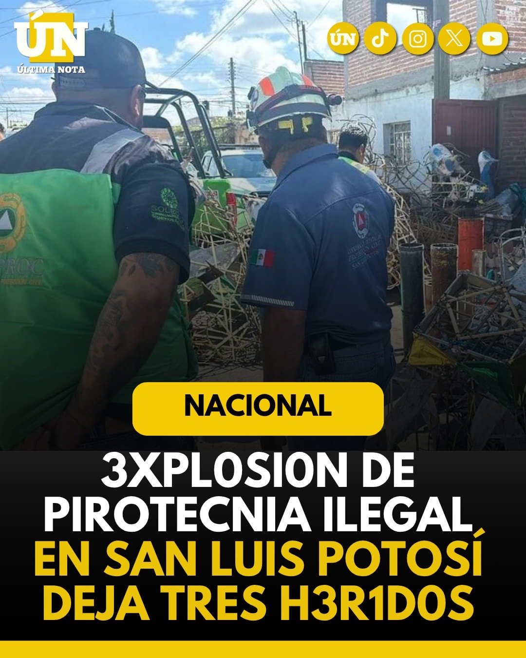 3xpl0si0n de pirotecnia ilegal en San Luis Potosí deja tres heridos.