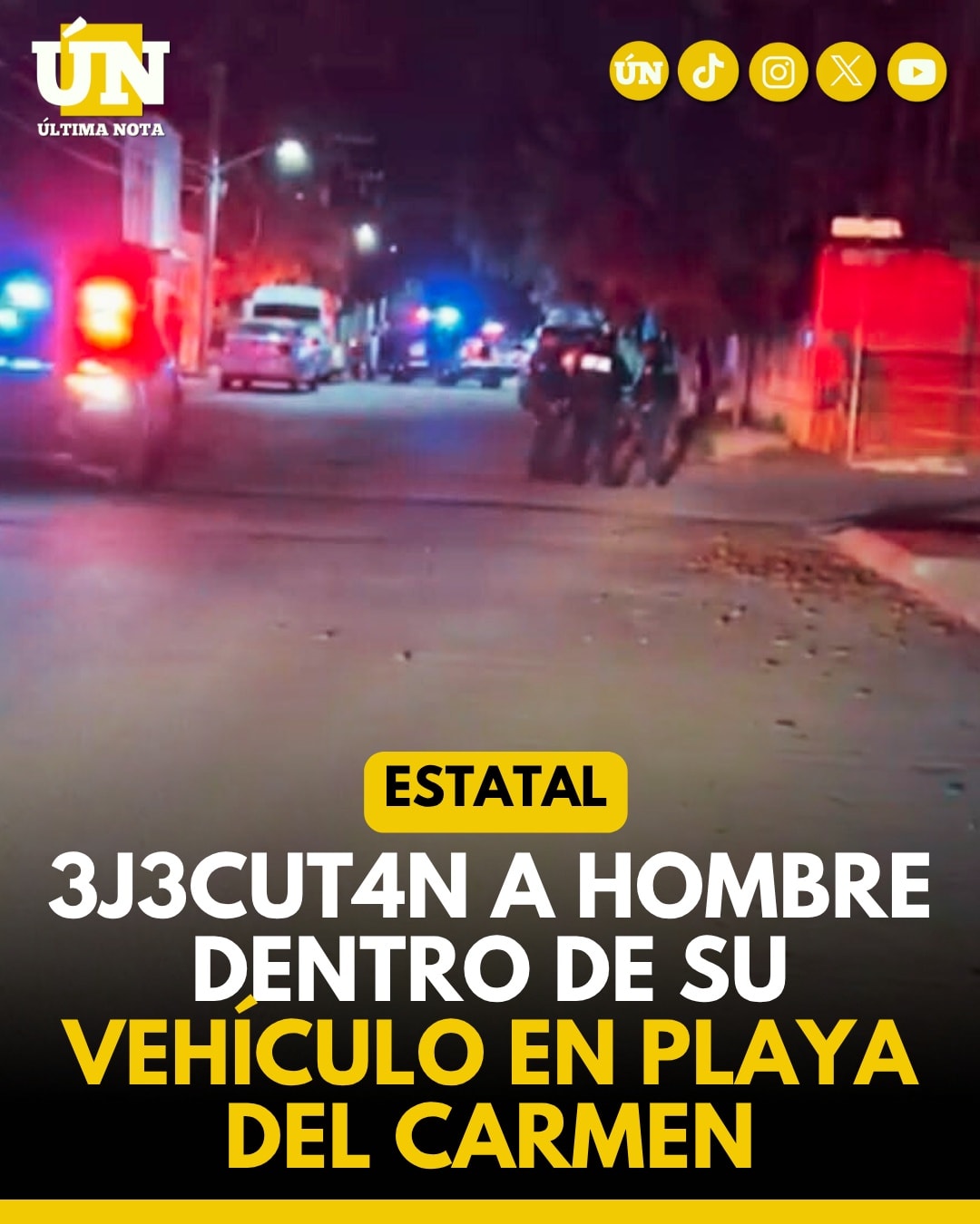Ej3cut4n dentro de su vehículo en Playa del Carmen