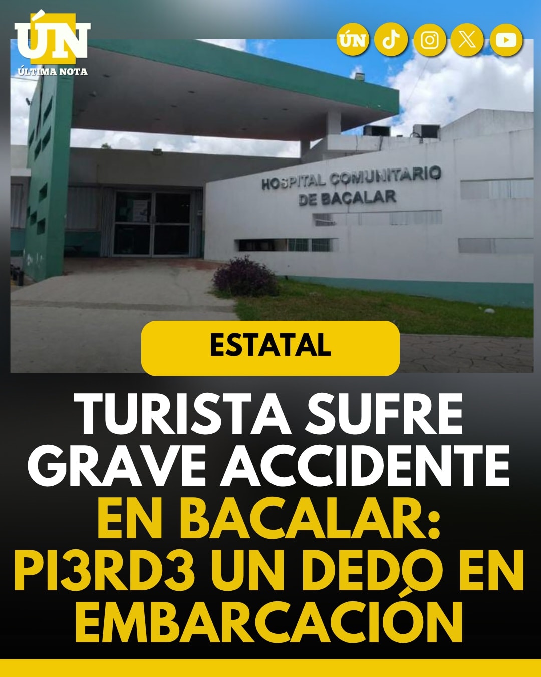 Turista sufre grave accidente en Bacalar: pi3rd3 un dedo en embarcación.