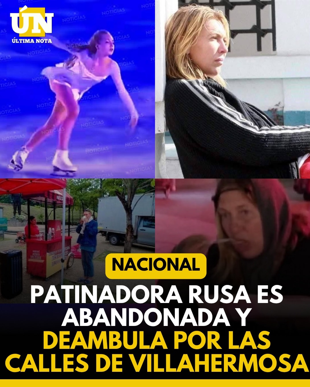 Patinadora rusa es abandonada y deambula por las calles de Villahermosa.