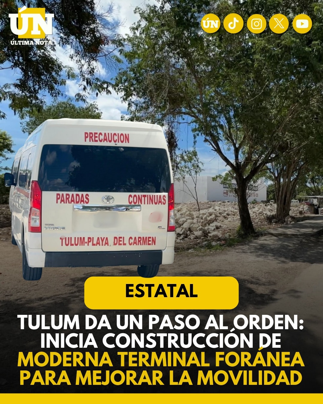 Tulum da un paso al orden: inicia construcción de moderna terminal foránea para mejorar la movilidad.