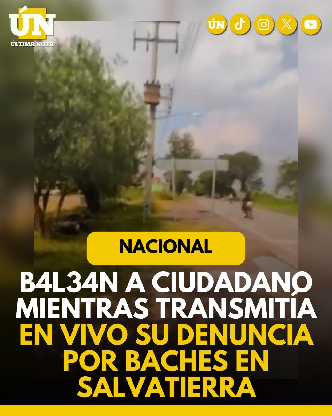 B4l34n a ciudadano mientras transmitía en vivo su denuncia por baches en Salvatierra.
