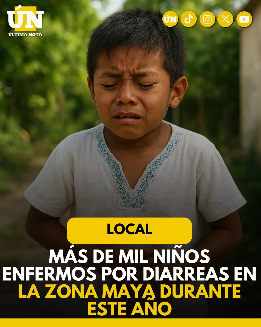 Más de mil niños enfermos por diarreas en la zona maya durante este año.