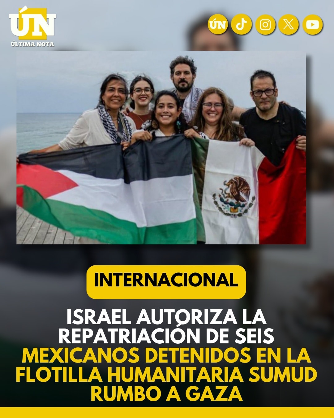 Israel autoriza la repatriación de seis mexicanos detenidos en la flotilla humanitaria Sumud rumbo a Gaza