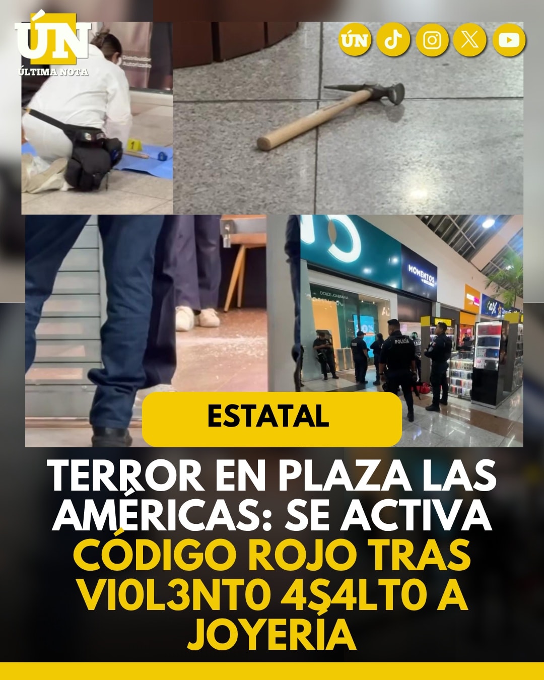 Terror en Plaza Las Américas: se activa código rojo tras viol3nto 4s4lt0 a joyería.