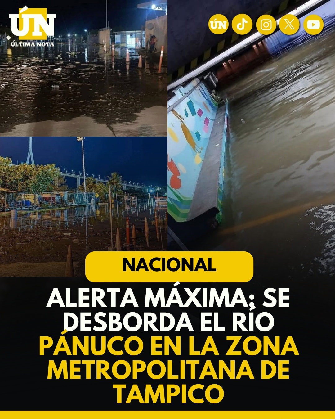 Se desborda el Rio Pánuco en la zona metropolitana de Tampico