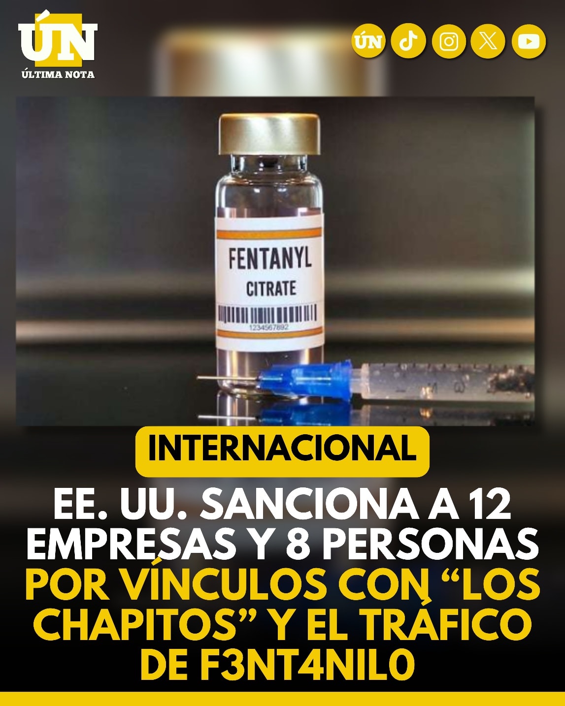 EE. UU. sanciona a 12 empresas y 8 personas por vínculos con “Los Chapitos” y el trafico de f3nt4nil0.