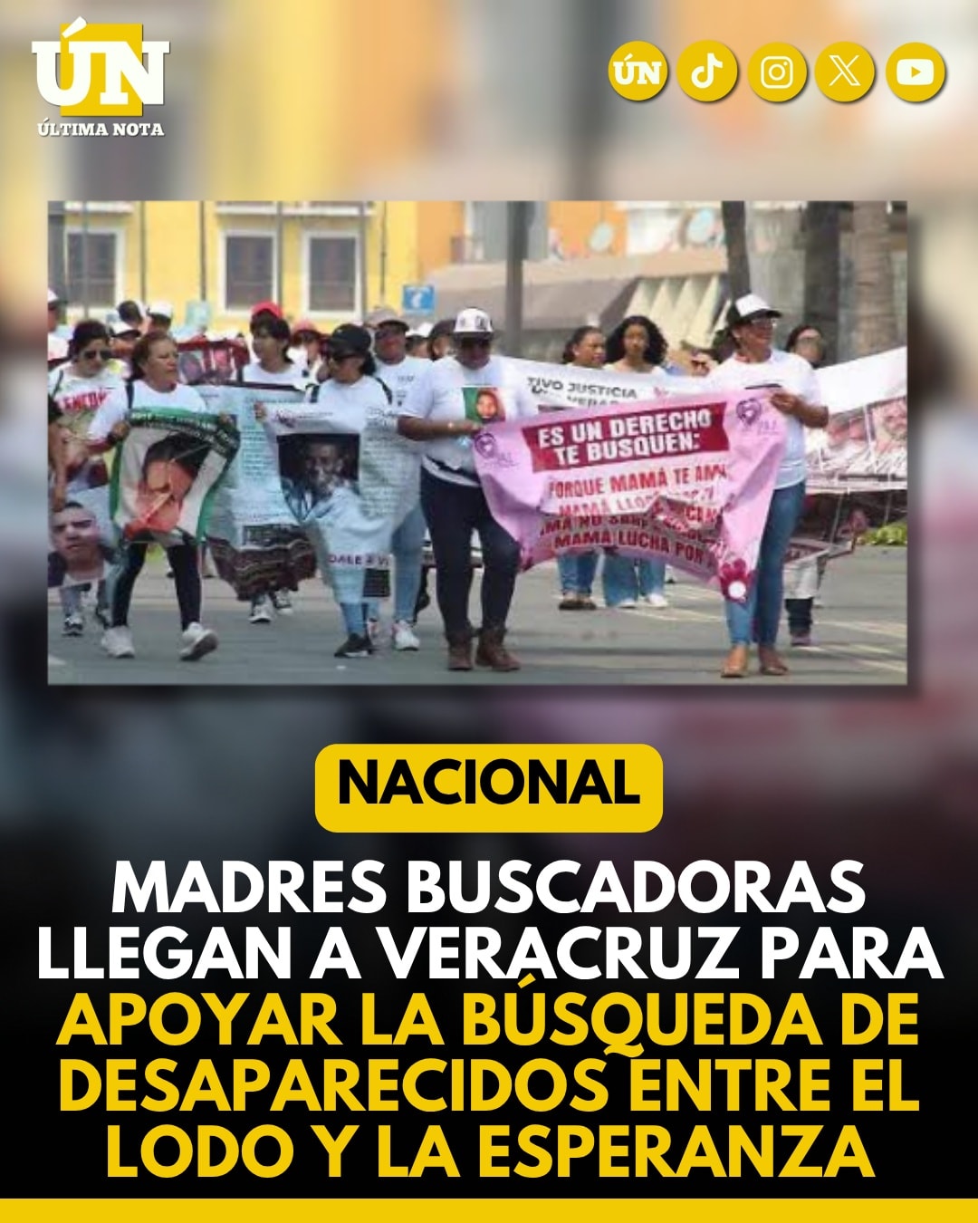 Madres buscadoras llegan a Veracruz para apoyar la búsqueda de desaparecidos entre el lodo y la esperanza.