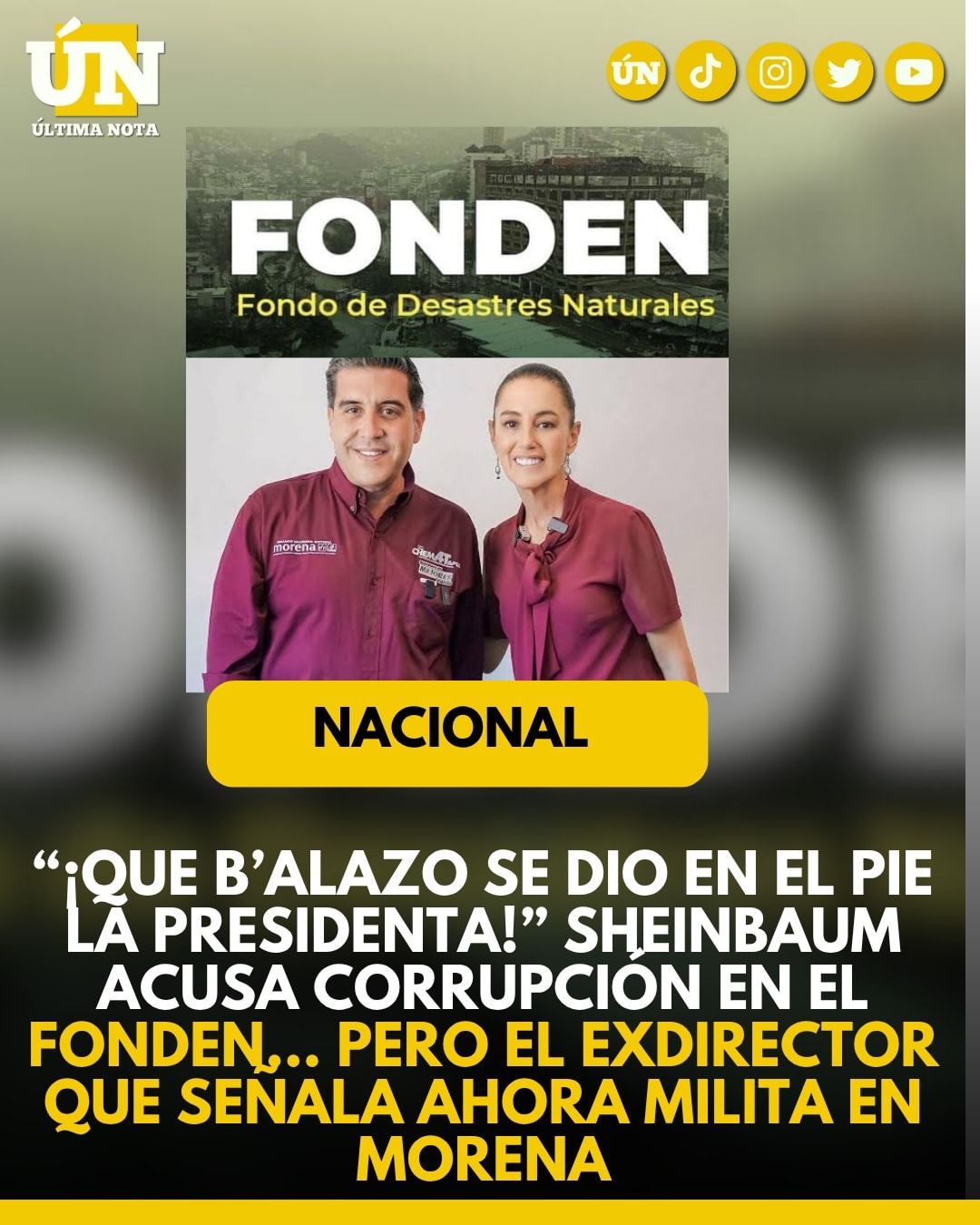 Sheinbaum dispara contra la corrupción del Fonden… ¡pero el exdirector que acusa hoy milita en Morena! .