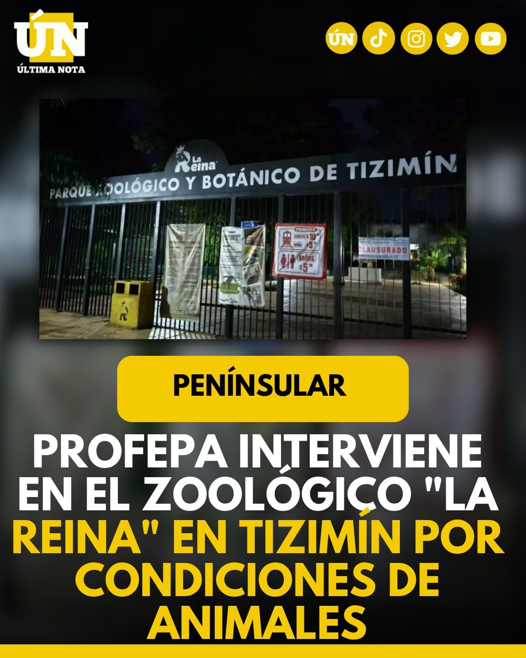 Clausuran temporalmente el Zoológico “La Reina” en Tizimín tras hallazgos de PROFEPA.