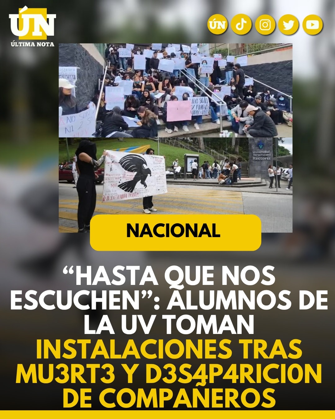 “Hasta que nos escuchen”: Alumnos de la UV toman instalaciones tras mu3rt3 y d3s4p4rici0n de compañeros.