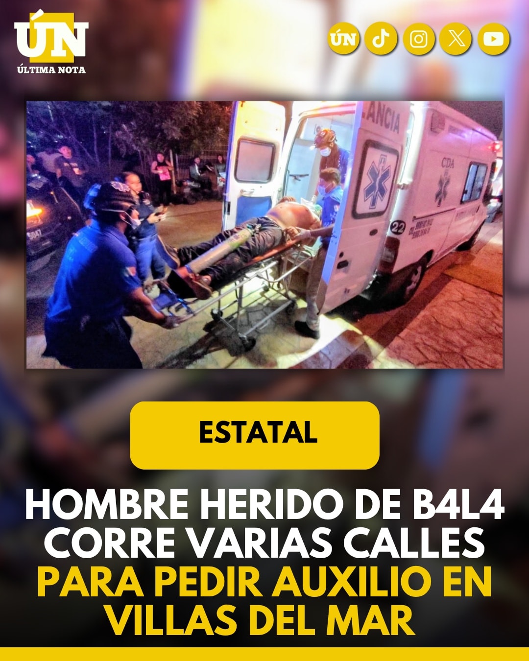 Hombre h3rid0 de bala corre varias calles para pedir auxilio en Villas del Mar.