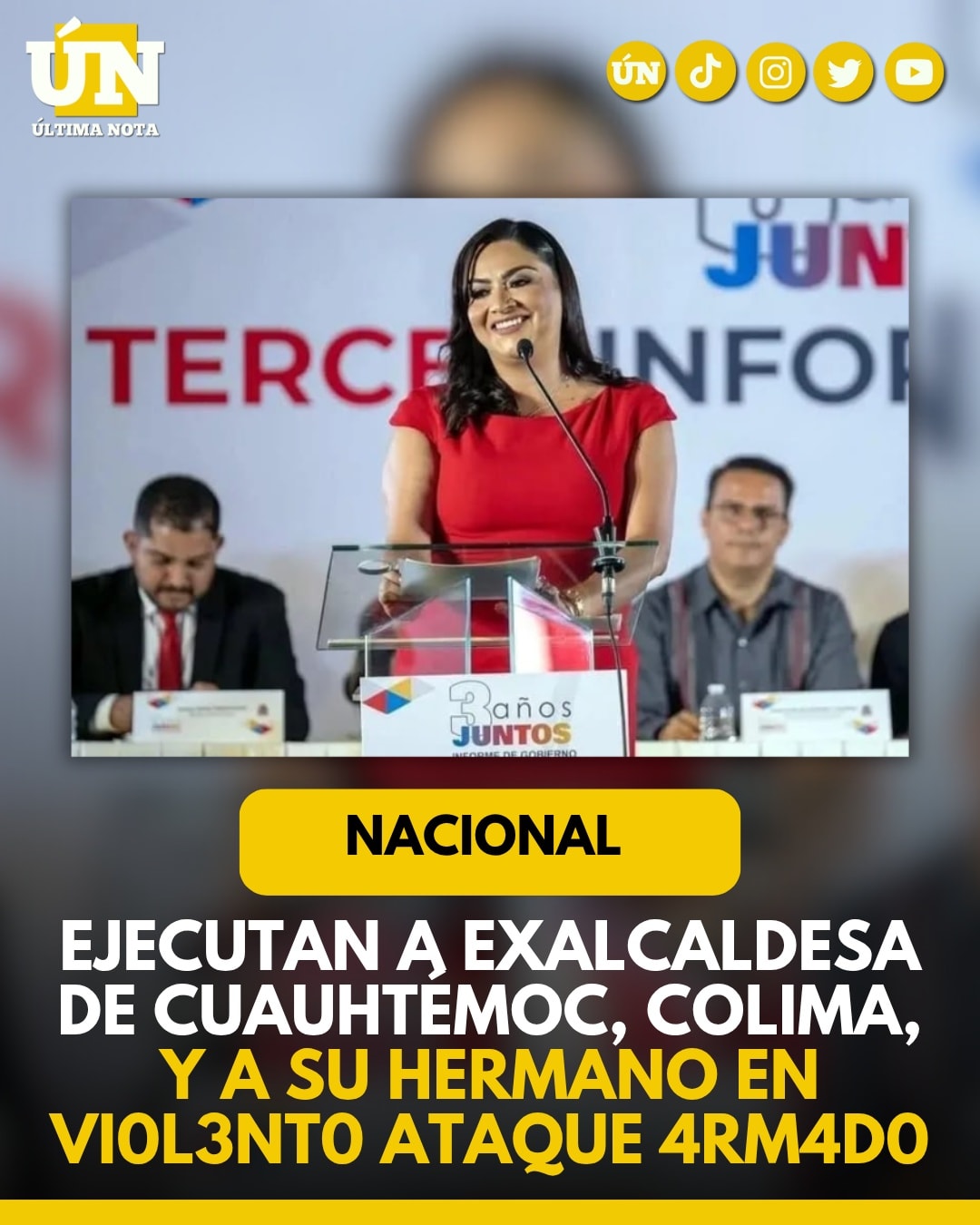 Ej3cut4n a exalcaldesa de Cuauhtémoc, Colima, y a su hermano en viol3nto at4qu3 4rm4do.