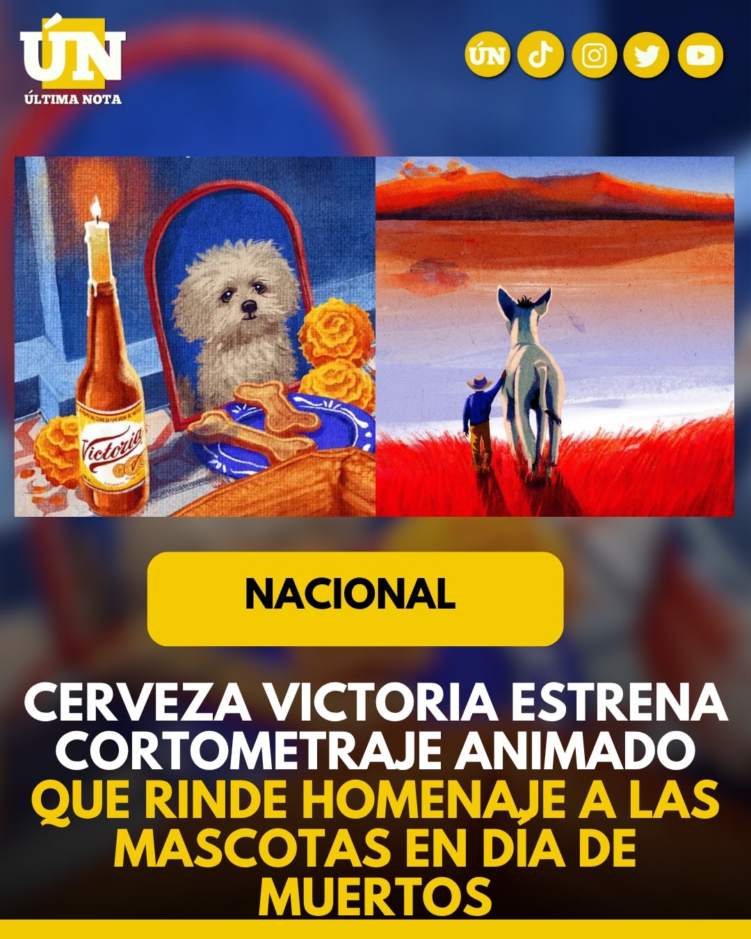 Cerveza Victoria estrena cortometraje animado que rinde homenaje a las mascotas en Día de Muertos.