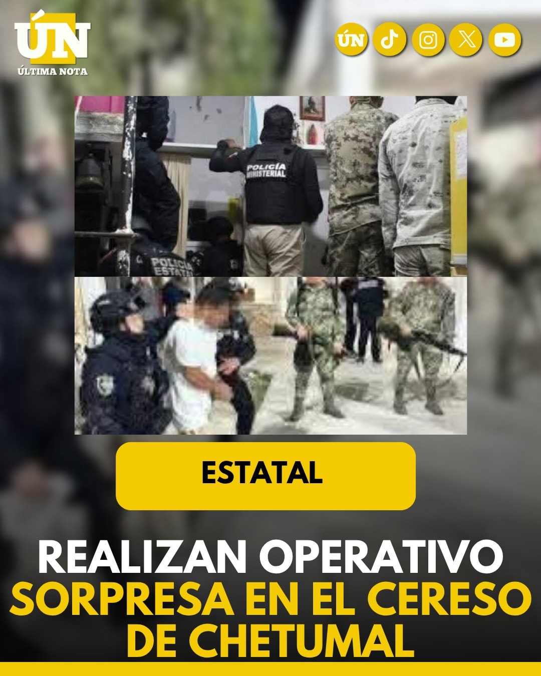 Realizan operativo sorpresa en el Cereso de Chetumal.
