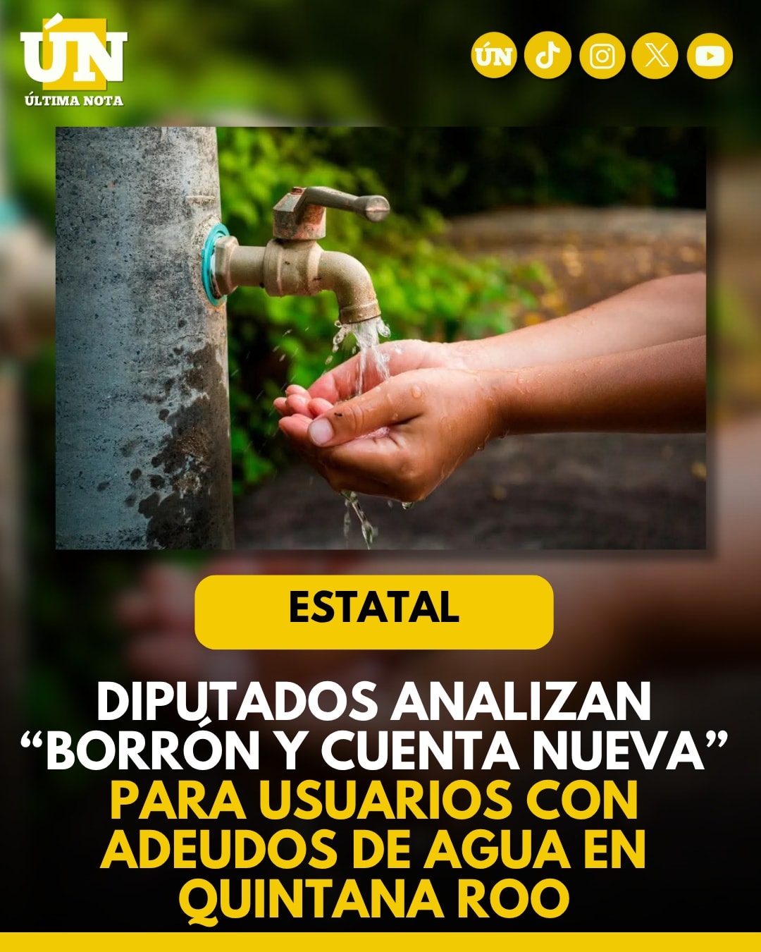 Diputados analizan “borrón y cuenta nueva” para usuarios con adeudos de agua en Quintana Roo.