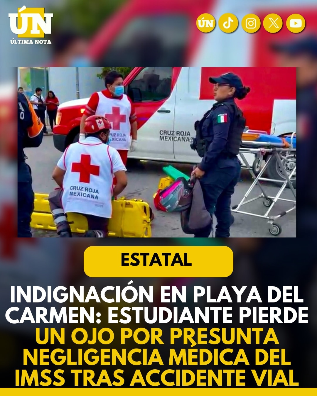 indignación en Playa del Carmen: estudiante pi3rd3 un ojo por presunta negligencia médica del IMSS tras accidente vial.